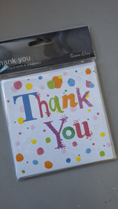 6 Thank you cards £2.29