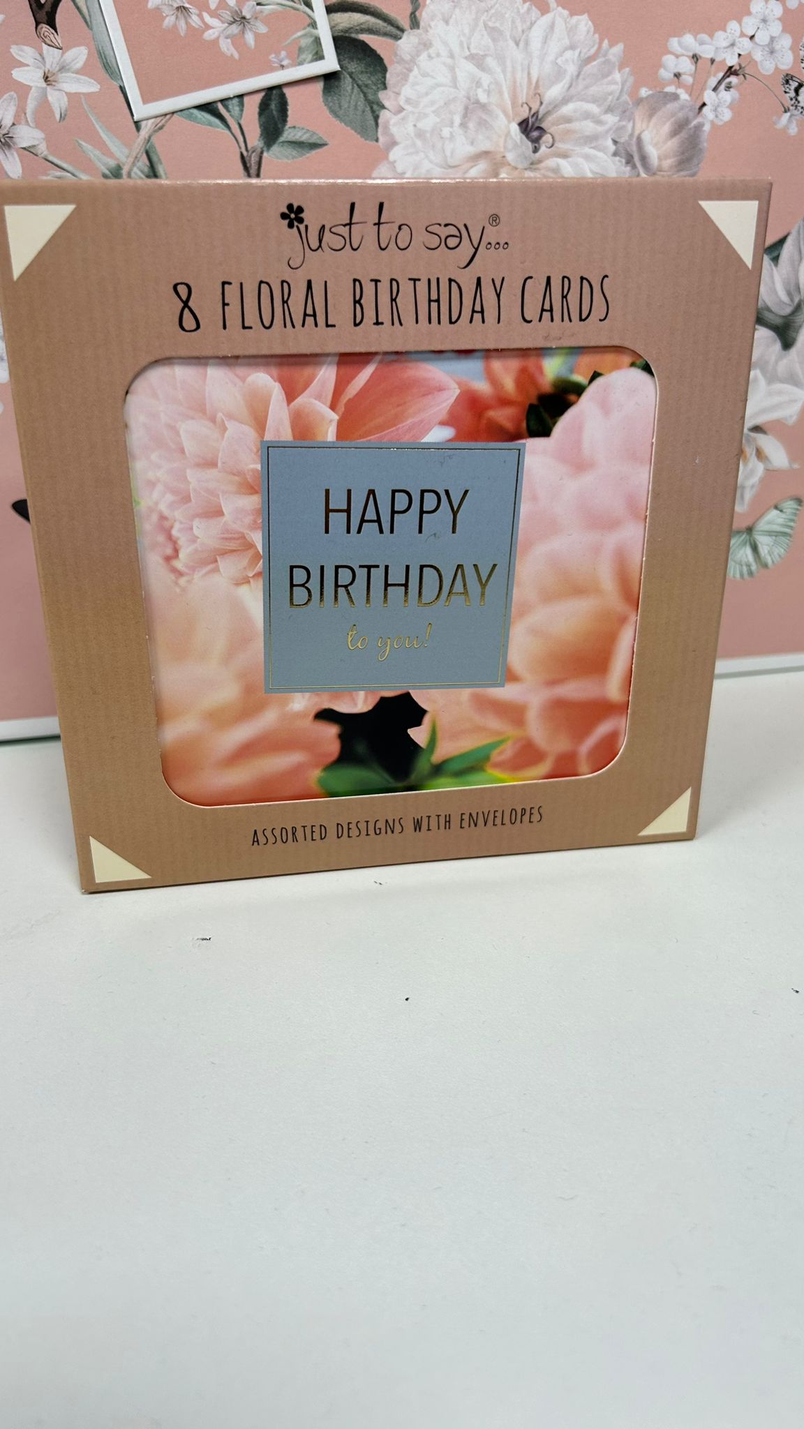 8 Floral birthday cards £2.49