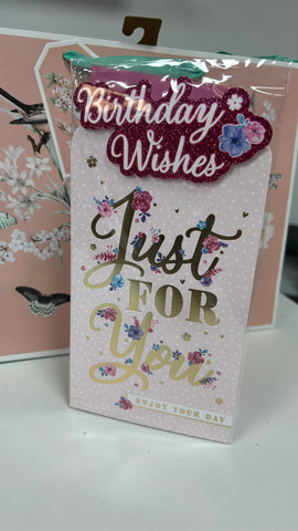 Just for you birthday card £1.29